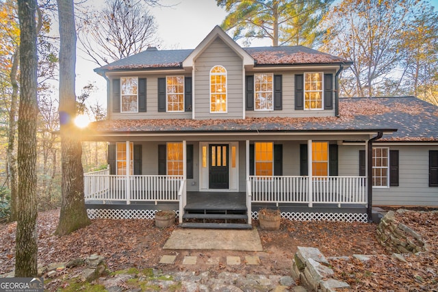 view of front of house with covered porch