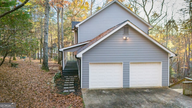 view of garage