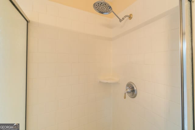 room details featuring a tile shower