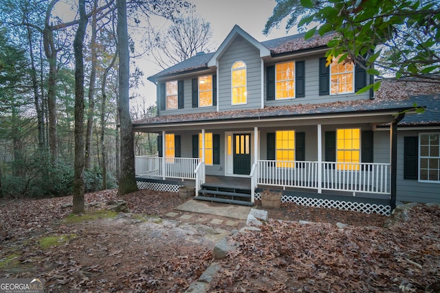 view of front of property with covered porch