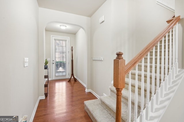 entrance foyer featuring hardwood / wood-style flooring