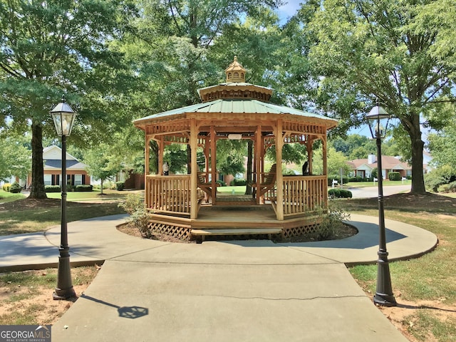 view of property's community with a gazebo