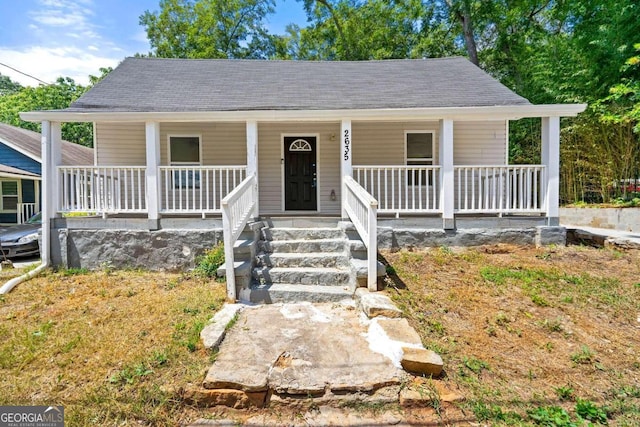 bungalow-style home with covered porch