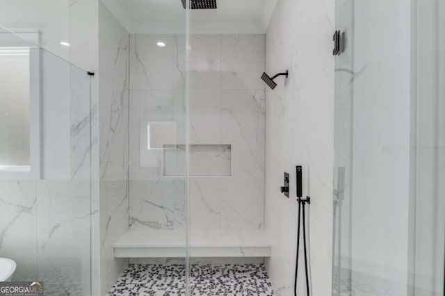 bathroom with an enclosed shower