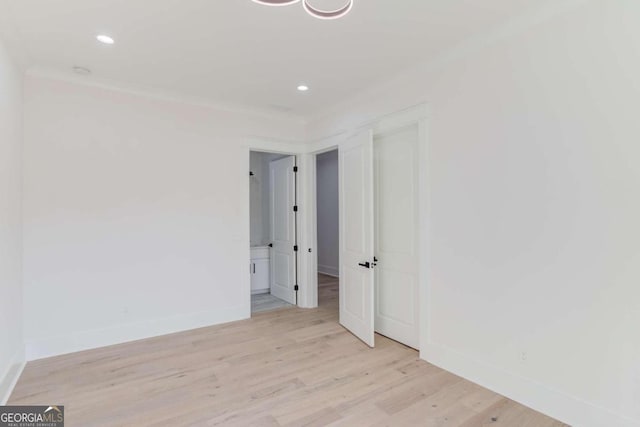 empty room with light wood-type flooring