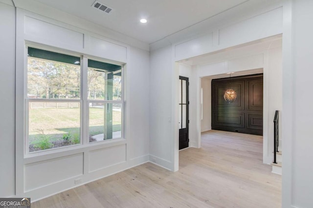 interior space with light wood-type flooring