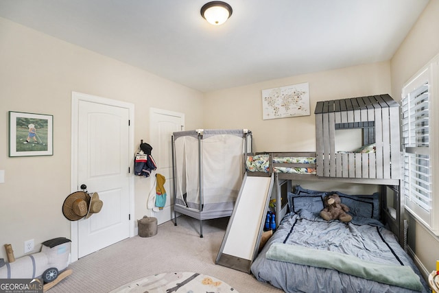 bedroom with carpet