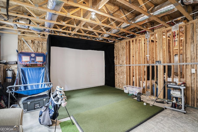 interior space featuring golf simulator