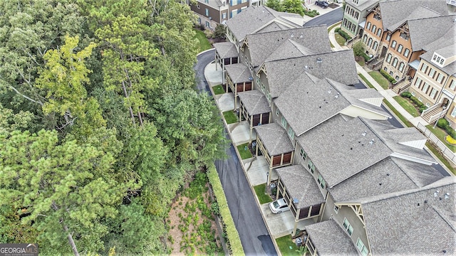 aerial view with a residential view