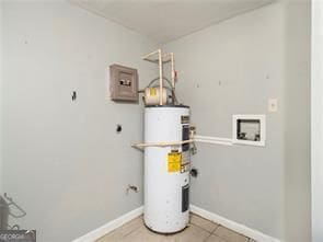 utilities with electric panel and water heater