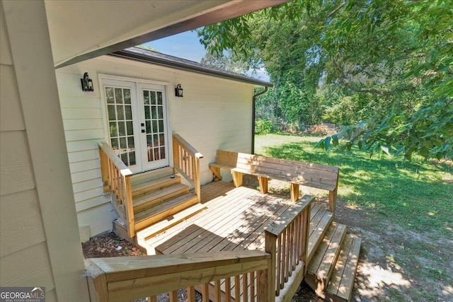 deck featuring french doors