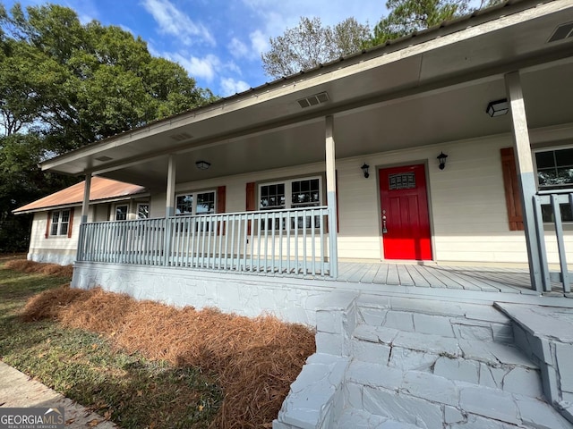 exterior space with covered porch