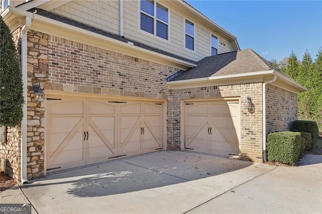 view of garage