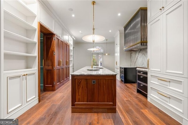 spacious closet with a sink and dark wood-style floors