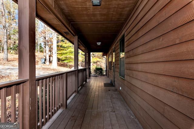 deck with a porch