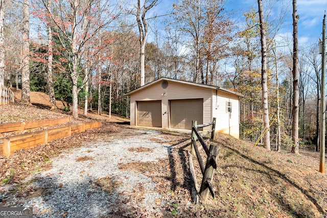 view of garage