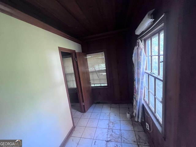 hallway with crown molding