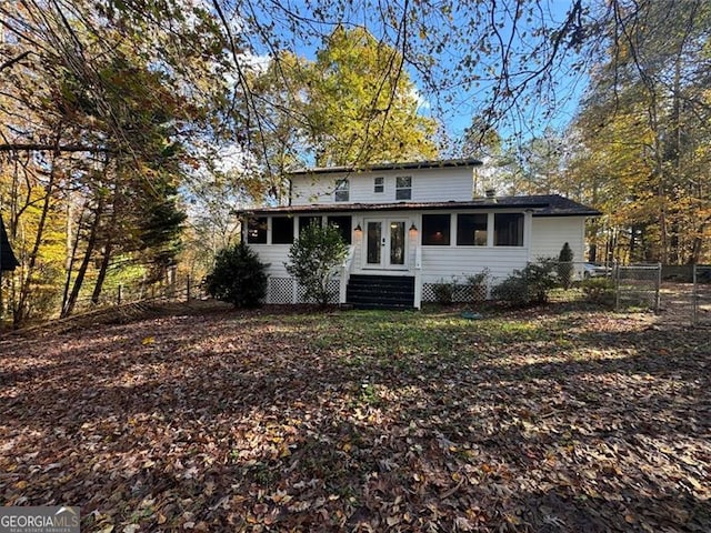 view of front of house featuring french doors