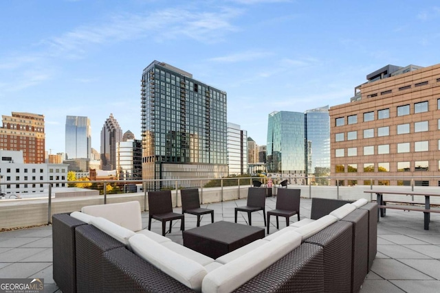 view of patio with an outdoor living space