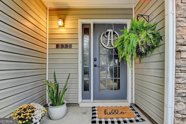 view of doorway to property