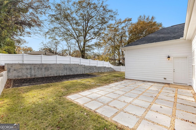 view of yard featuring a patio