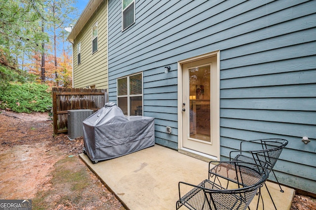 view of patio with central AC unit