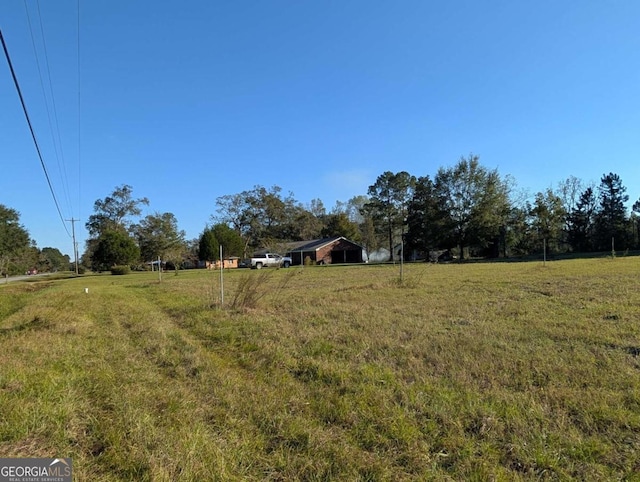 view of yard with a rural view