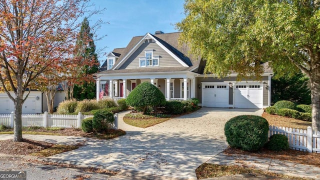 view of front of house with a garage