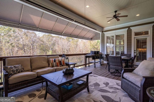 deck featuring an outdoor hangout area