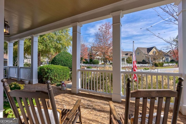 exterior space featuring covered porch