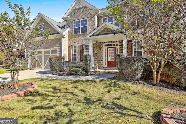 view of front of house with a front lawn