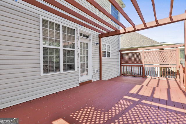 deck with a pergola