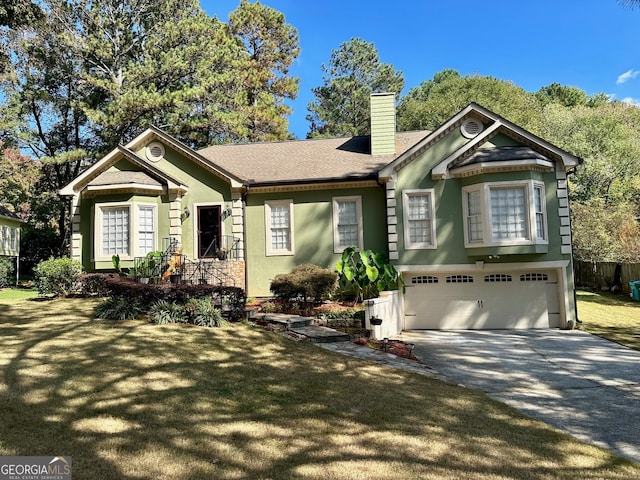 single story home featuring a garage