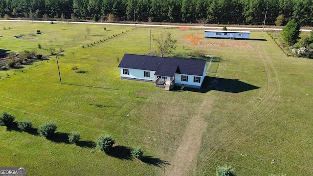 bird's eye view featuring a rural view