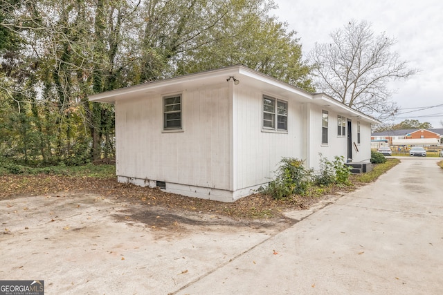 view of home's exterior featuring central AC