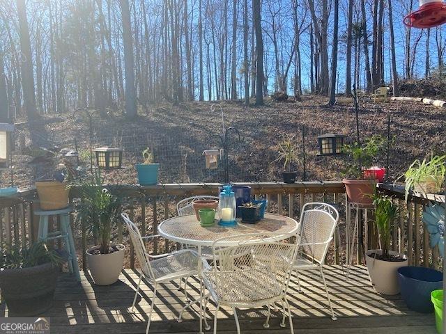 view of patio featuring a deck