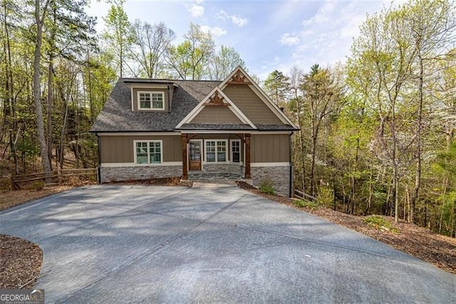 view of craftsman inspired home