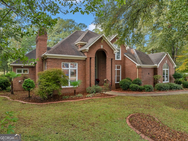 view of front of property featuring a front yard