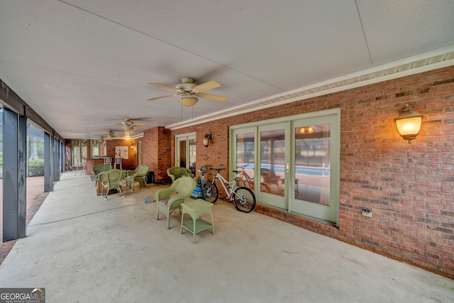 view of patio / terrace with ceiling fan