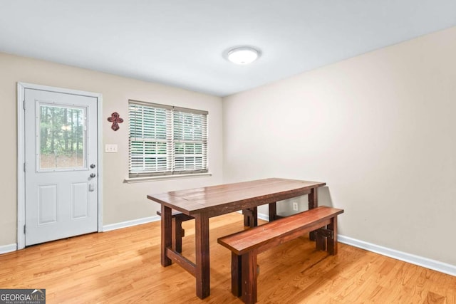 dining room featuring light hardwood / wood-style flooring