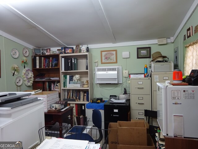 home office with a wall unit AC