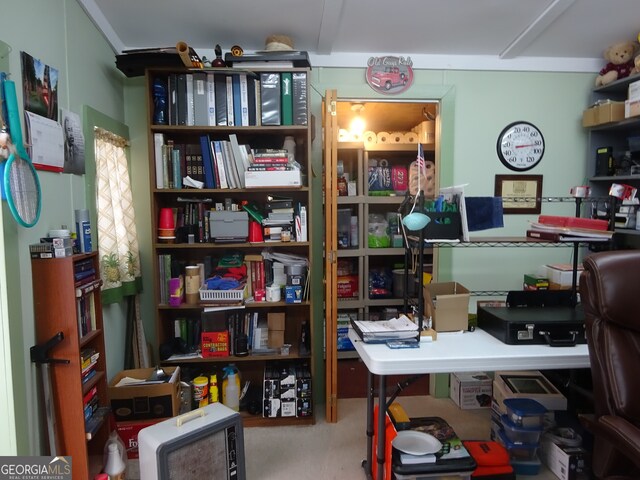 view of carpeted office