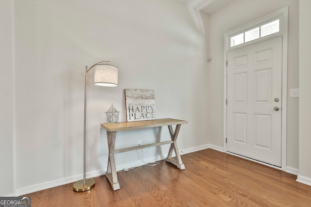 foyer entrance featuring light hardwood / wood-style floors