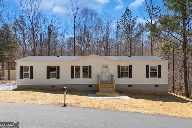 manufactured / mobile home with crawl space