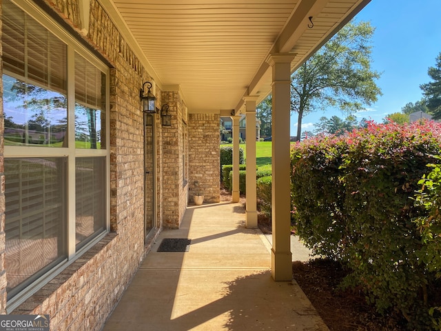 view of patio with a porch