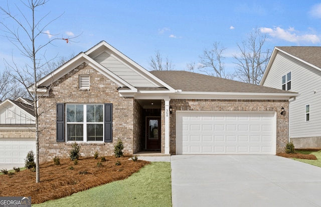 view of front of house with a garage