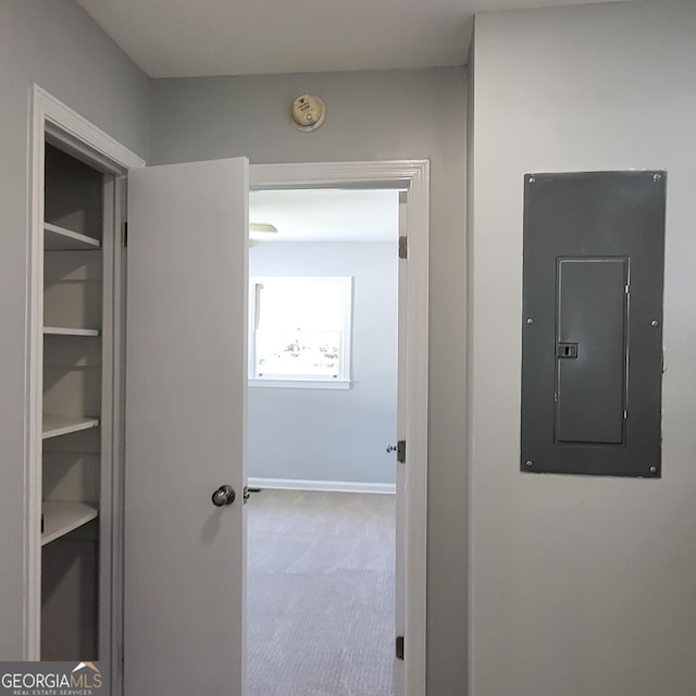 hallway with carpet