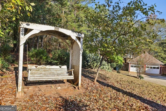 view of outbuilding with a lawn