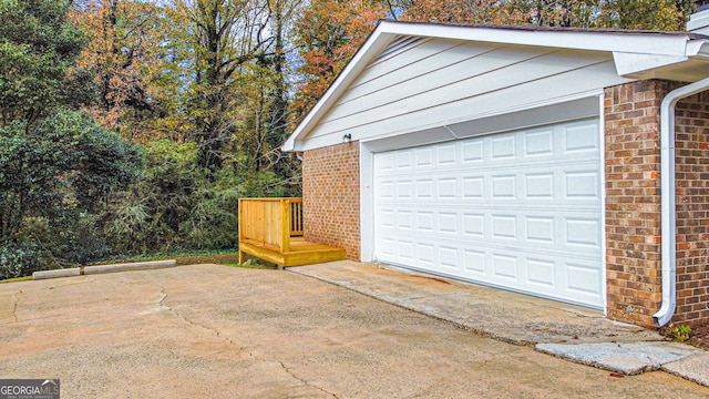 view of garage