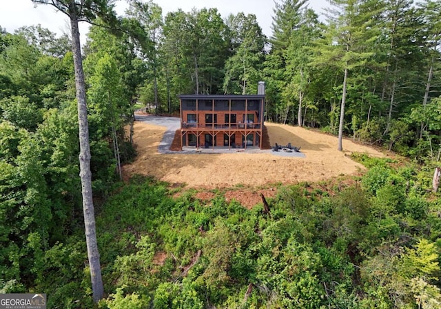 view of play area with a wooden deck